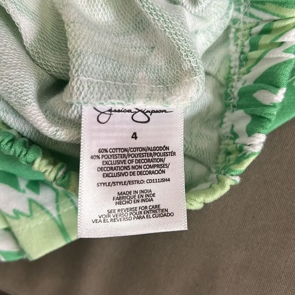Jessica Simpson Matching Outfit Set Toddlers Girl 4T Tropical Floral Green Girls